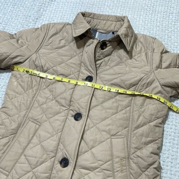 Women's Barbour Forth Quilt Coat The Tartan Collection Tan Size 8 - Picture 13 of 16